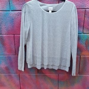 CHICO'S Party time beautiful silver top